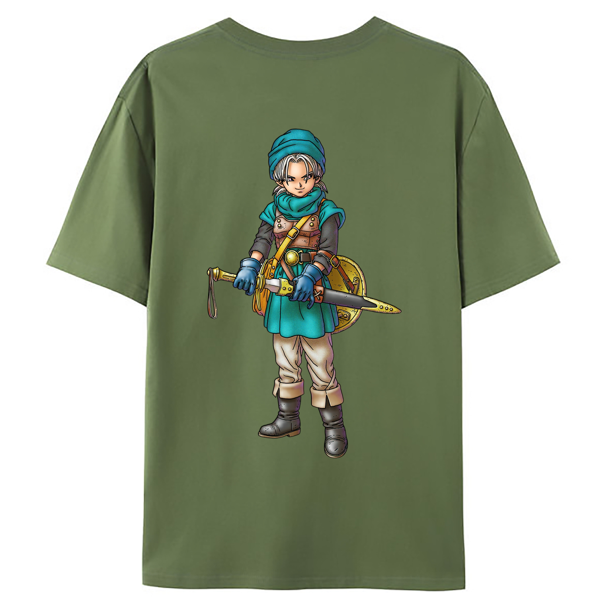 （画像用） ドラゴンクエスト Doragon Kuesuto Dragon Quest 綿100％ メンズ半袖Tシャツ（バックプリント） 通気性